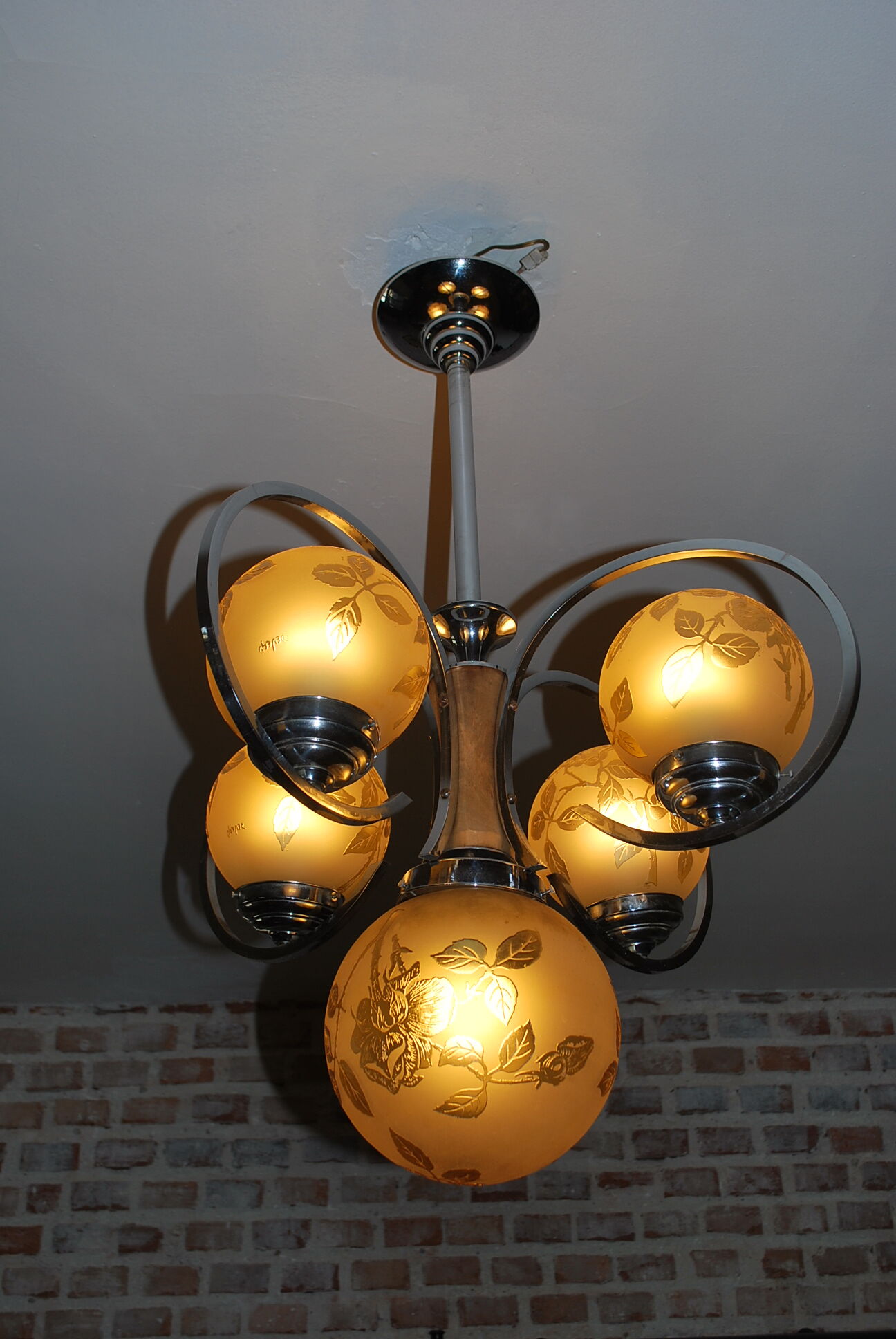 Lustre art déco signé Deveau