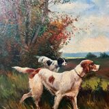 Tableau HST Marcel Falcinelli (1900-1980) "Chien à l'affut" + cadre