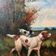 HST painting Marcel Falcinelli (1900-1980) "Dog on the lookout" + frame