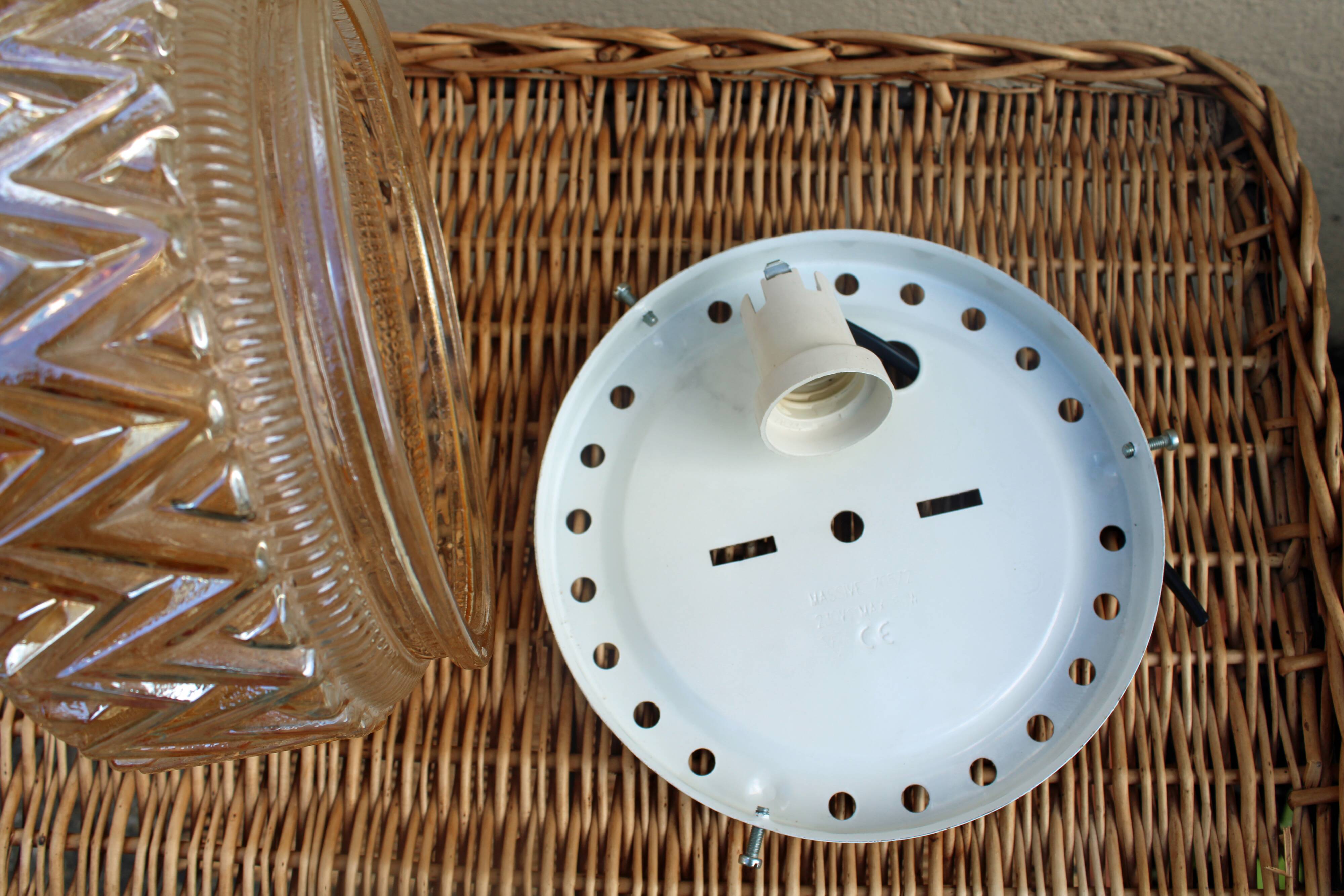 Amber moulded glass ceiling