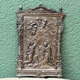 Copper plaque, Annunciation, signed Edouard Thiébaut