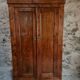 Antique French pine bonnetière – rustic country wardrobe – circa 1900–1920