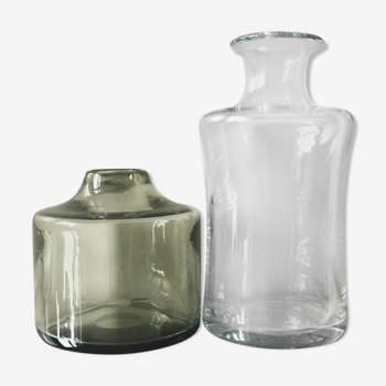 Set of 2 Holmegaard vases by & Per Lutken 1960
