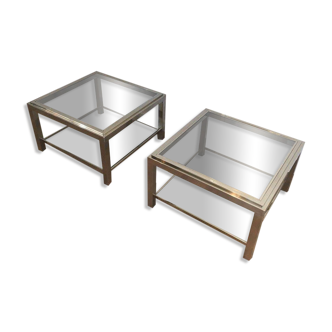 Pair of large chrome side tables