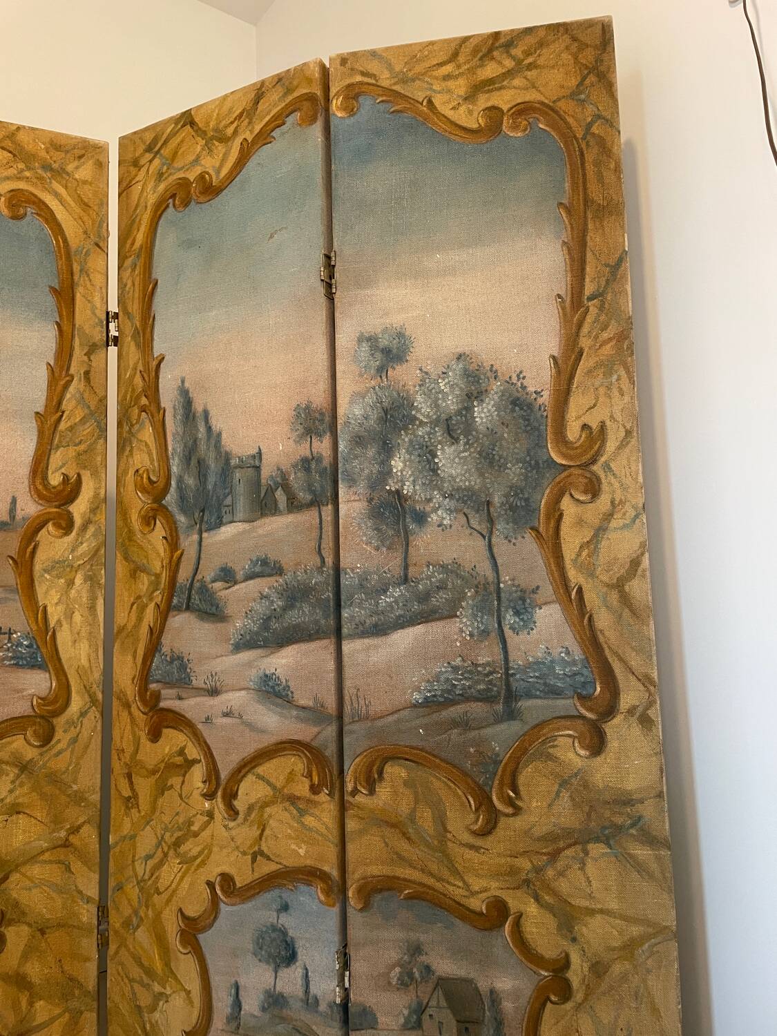 Louis XV style screen - hand painted