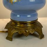 Table lamp with blue opal frame decorated with gold and of bronze, 1890s