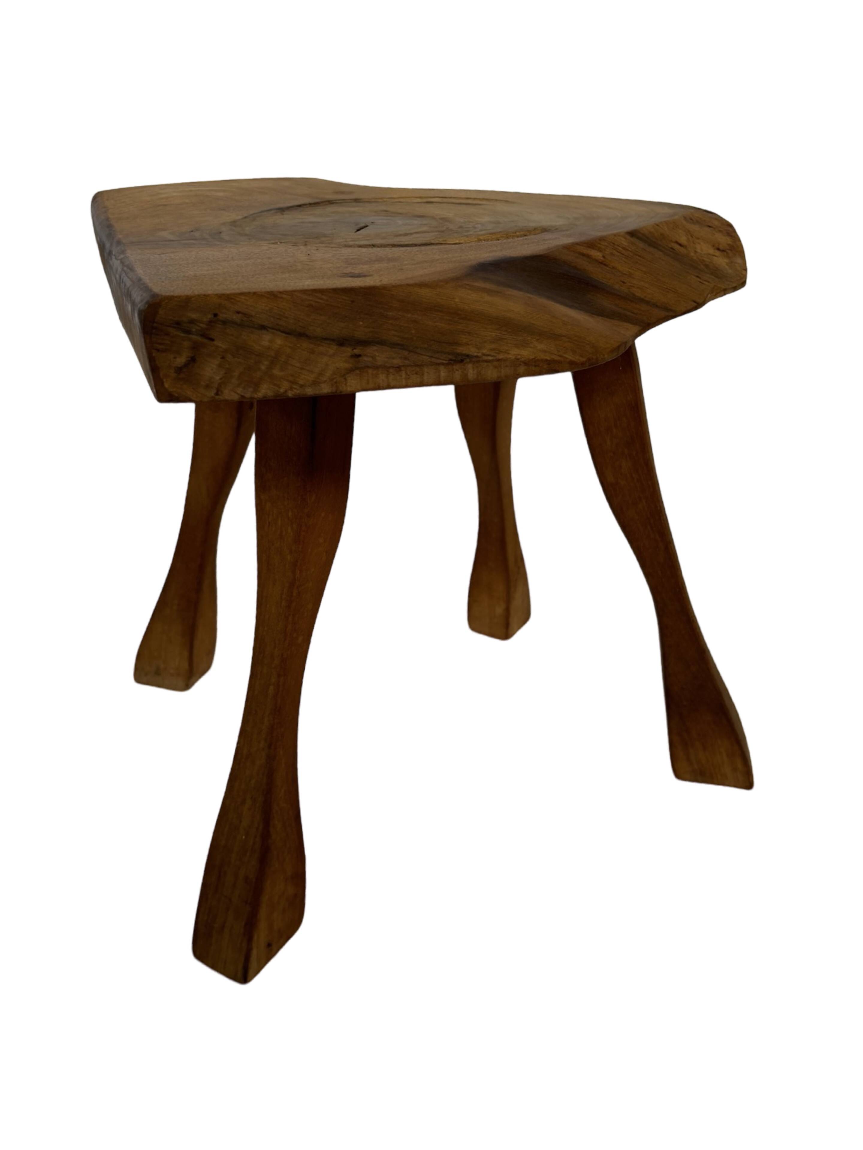 Vintage wooden side table  natural design small table