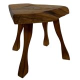 Vintage wooden side table  natural design small table