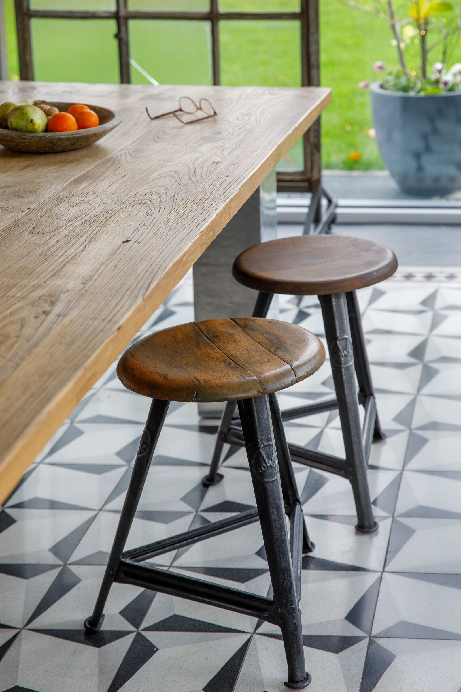 A pair of stool bauhaus