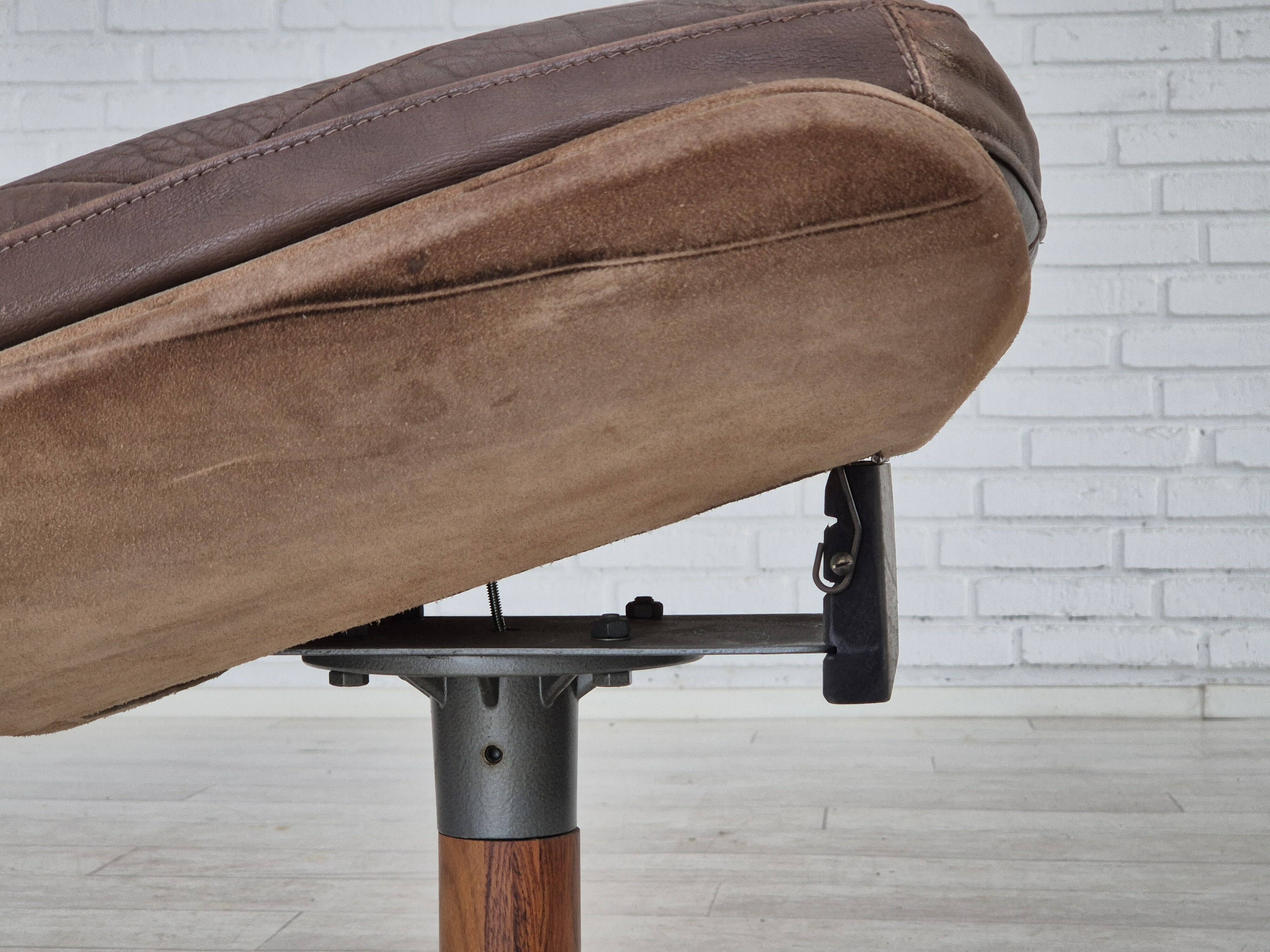 1970s, Danish design by Madsen & Schubell, adjustable footstool, original condition.