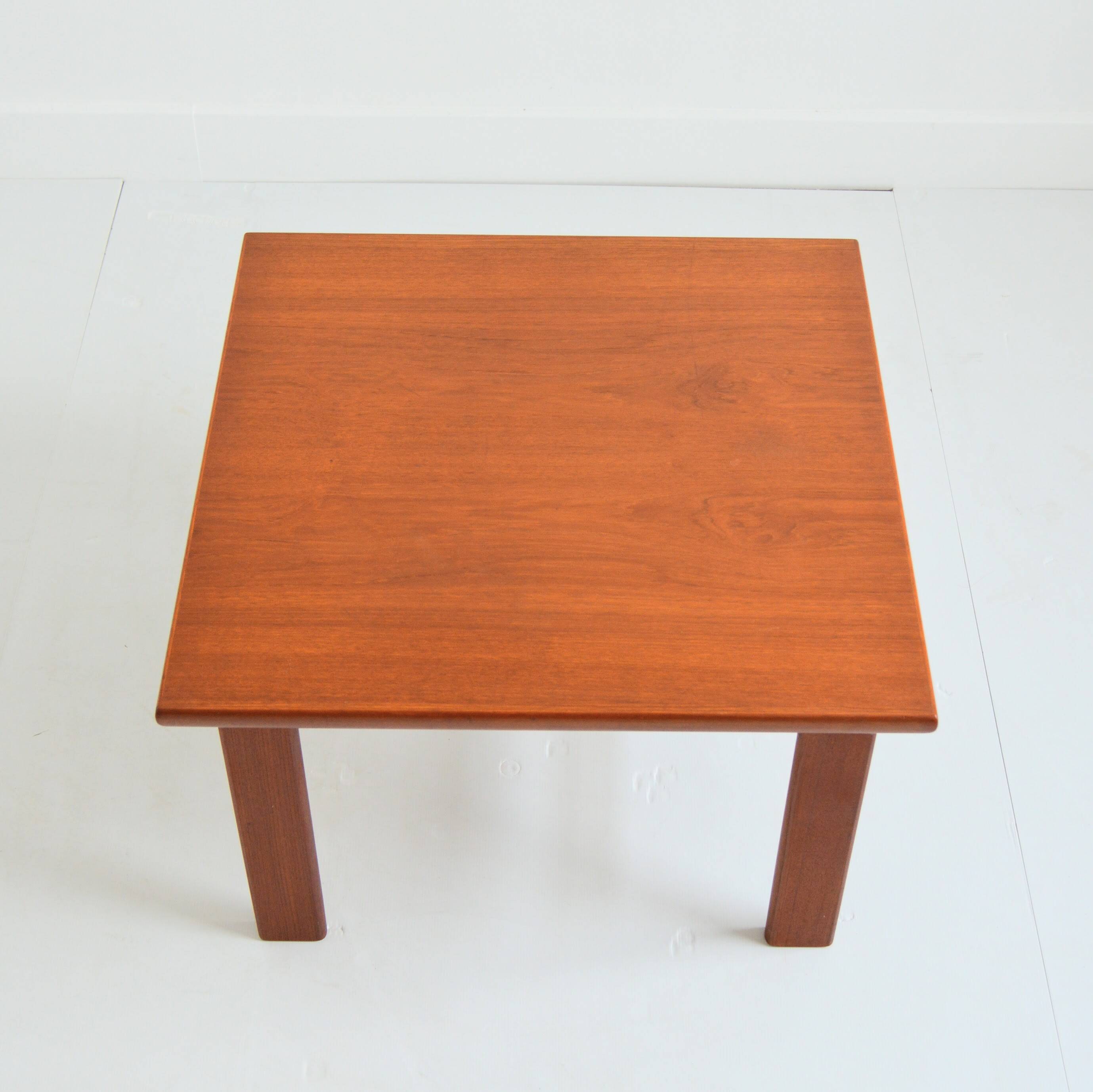 Vintage 1960s Scandinavian square teak coffee table