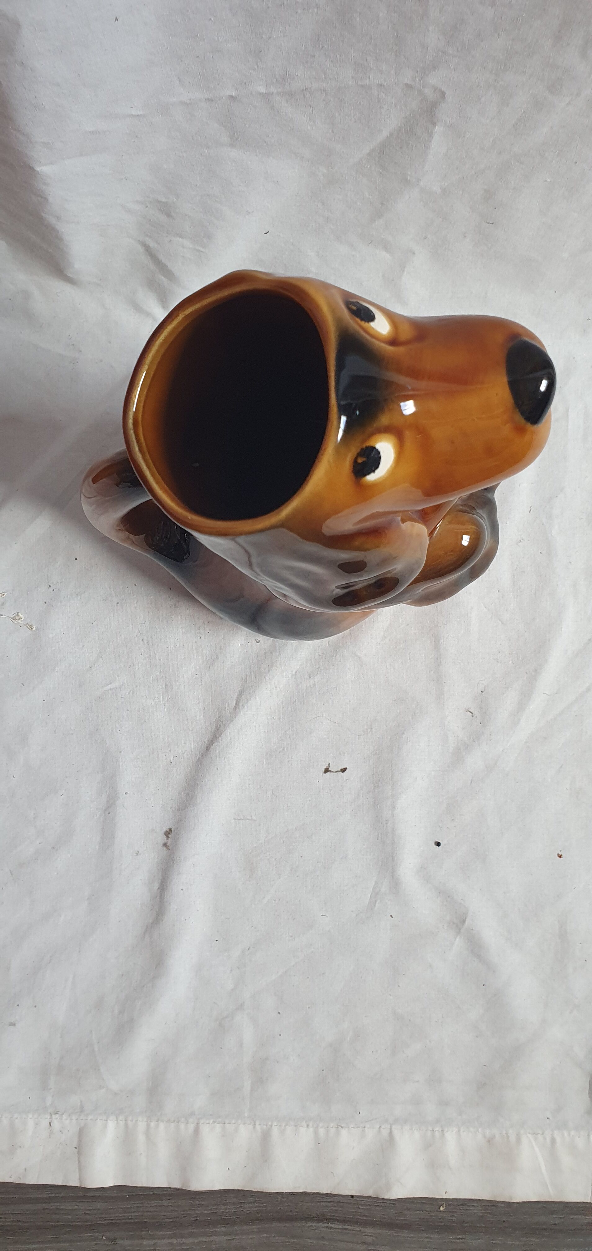 Ceramic pitcher dog dachshund