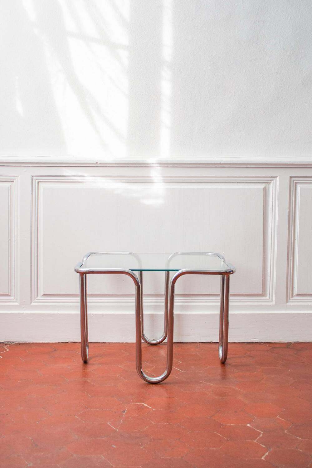 Chrome and glass coffee table by Ezio Didone, Italy, 1970s
