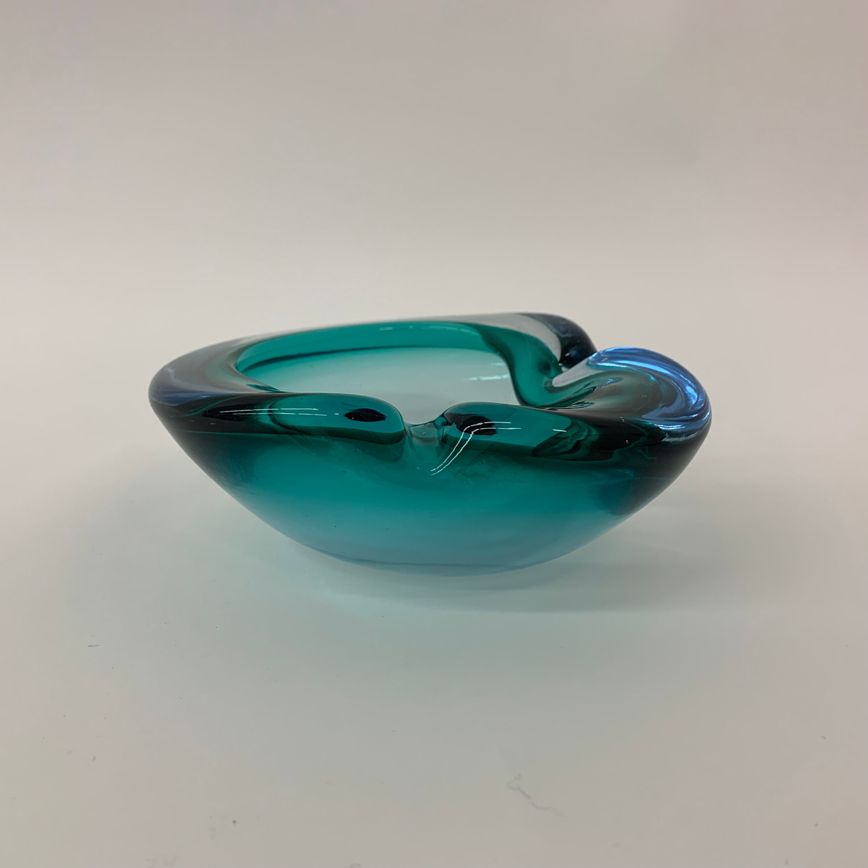 Mid century design set of 4 blue murano glass bowls , 1970's