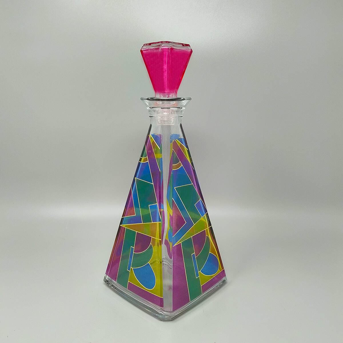 1970s Stunning Decanter or Decorative Bottle by Luigi Bormioli. Made in Ita
