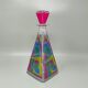 Carafe ou bouteille décorative d'exception des années 1970, signée Luigi Bormioli. Fabriquée en Italie.