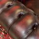 90s red leather Chesterfield armchair