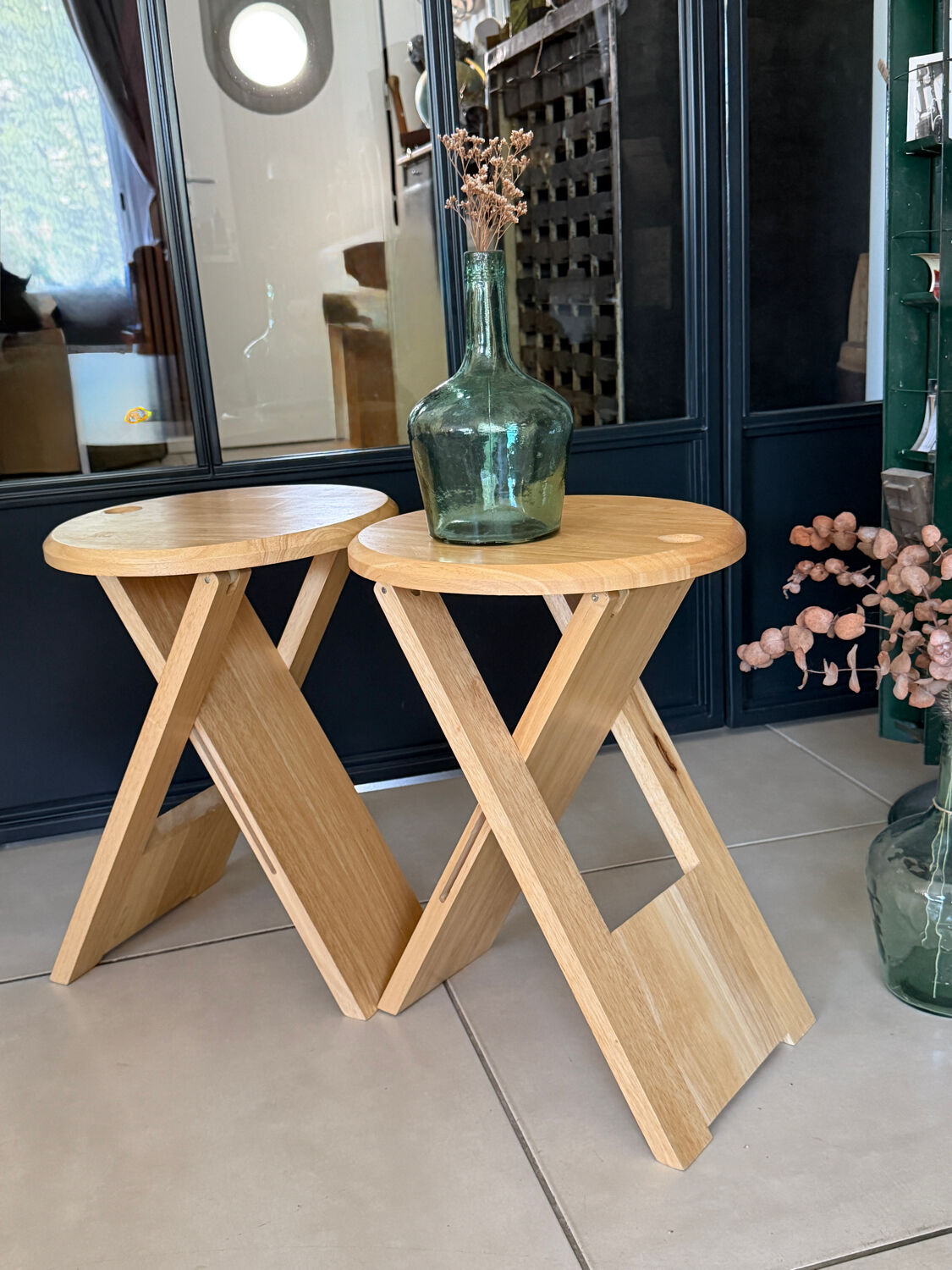 Pair of Folding Stools "Suzy" by Adrian Reed