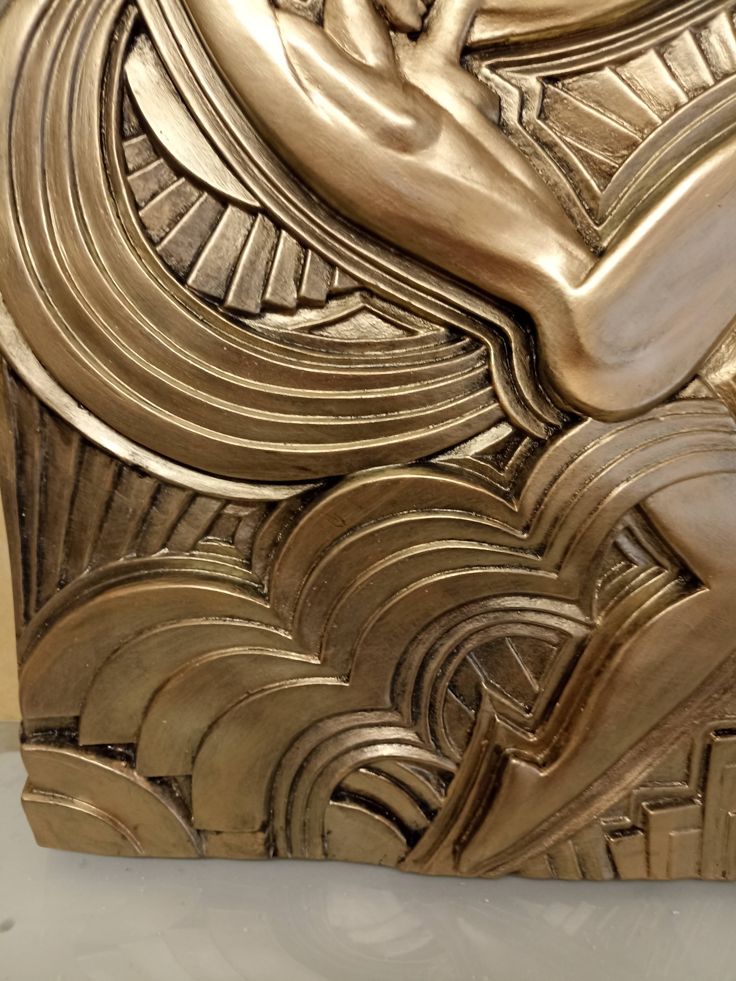 Large Art Deco bas-relief dancer "Folies bergère" after Maurice Picaud