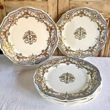 6 flat plates Gien Dionysos the children at the press 1938 1960