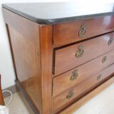 Old chest of drawers with black marble