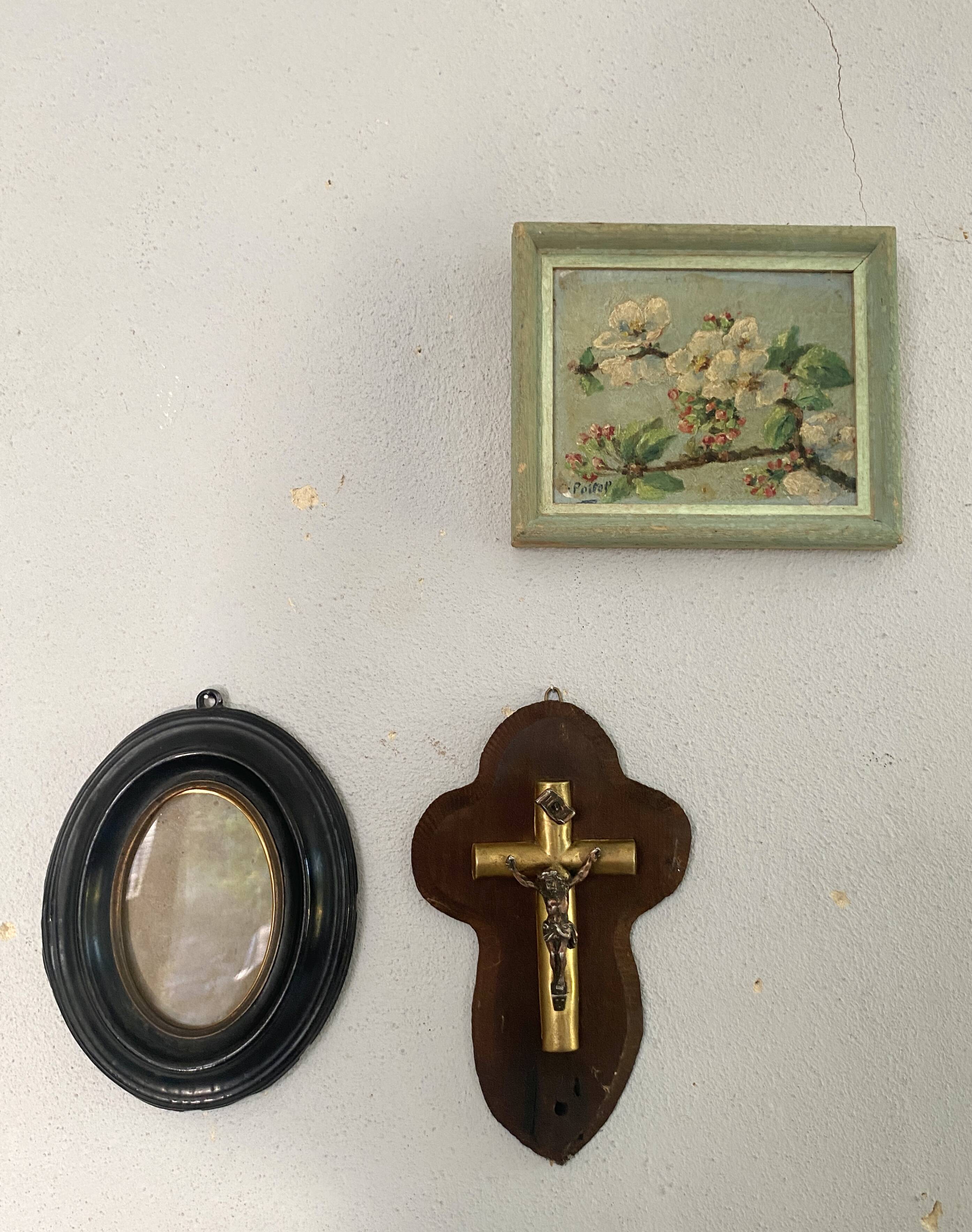 Mini framed oil on wood, still life