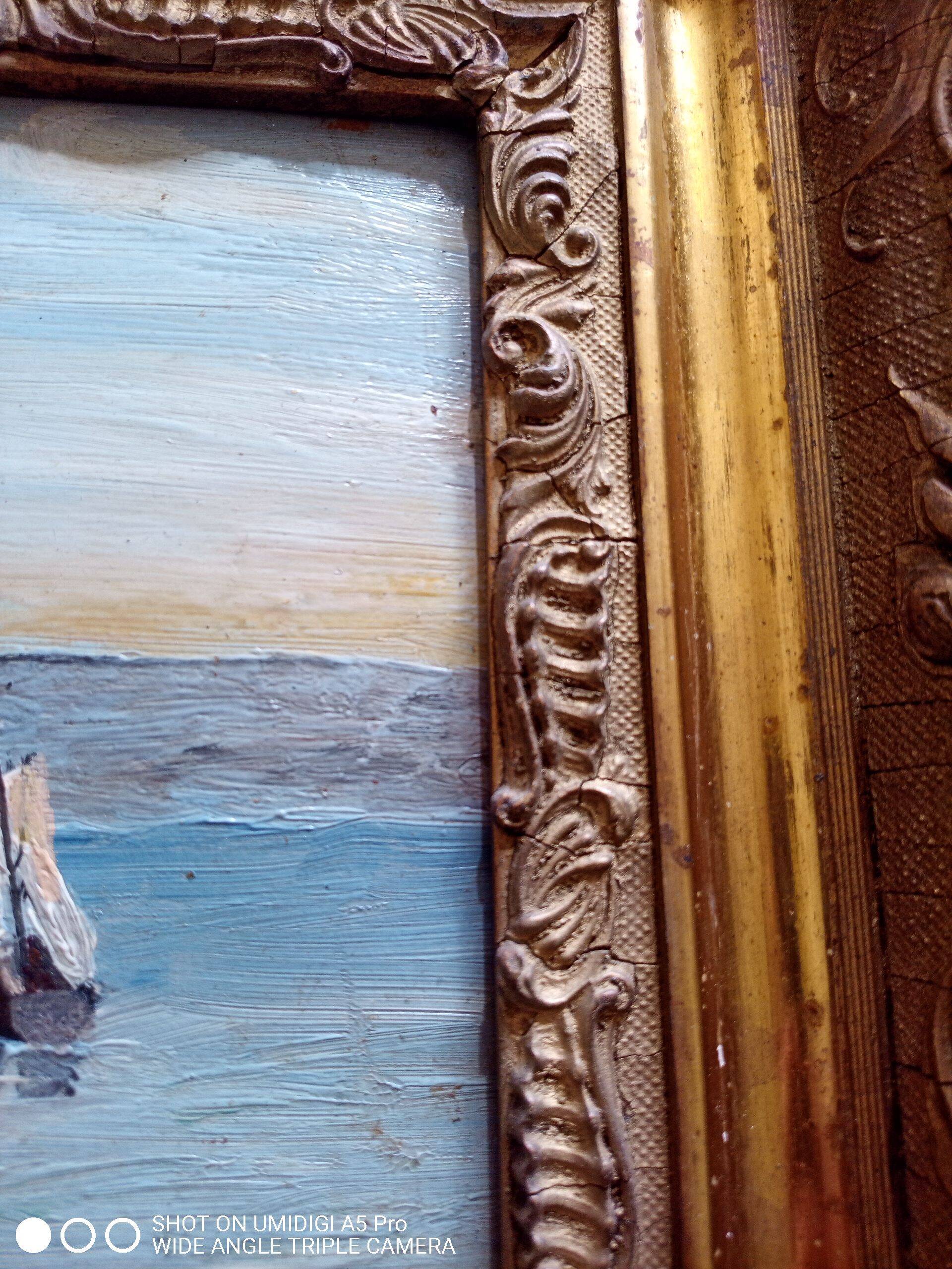 Oil on panel signed ED Géliot - 23 x 33 cm - boat in Brittany