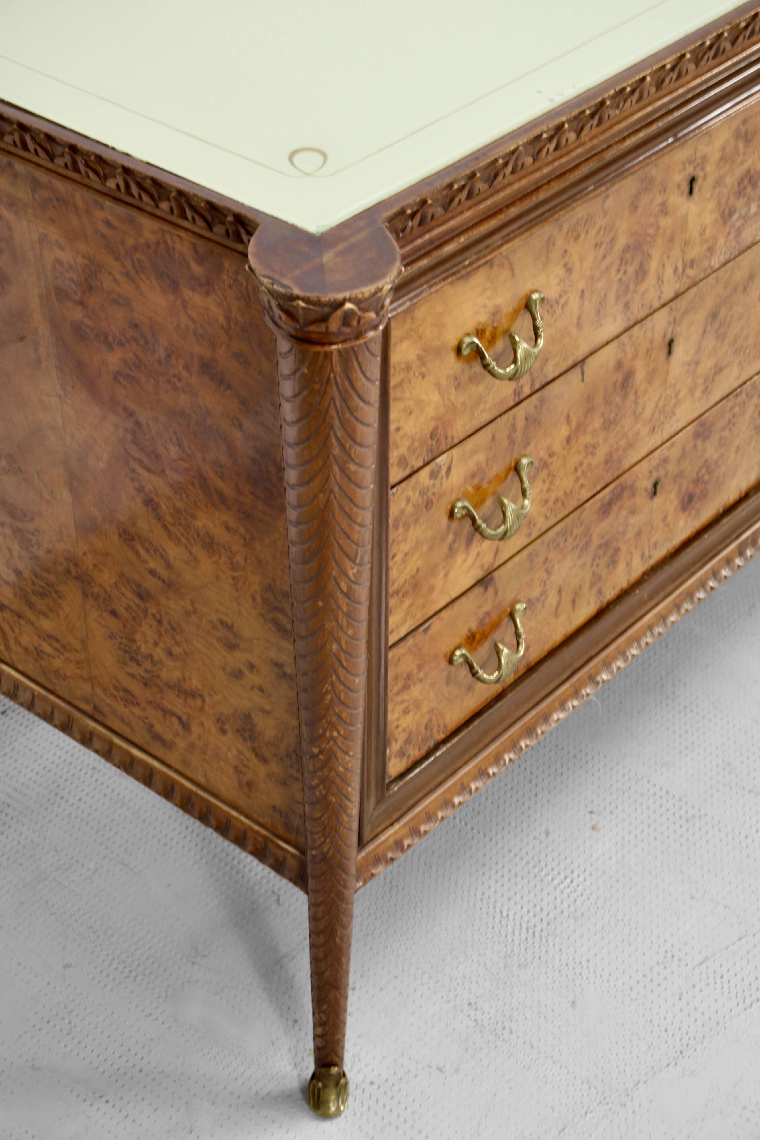 Buffet, cabinet Art Déco vintage italien en noyer foncé