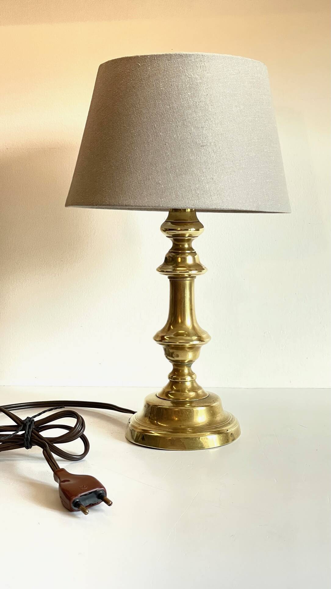 Lamp chic old solid brass candle holder