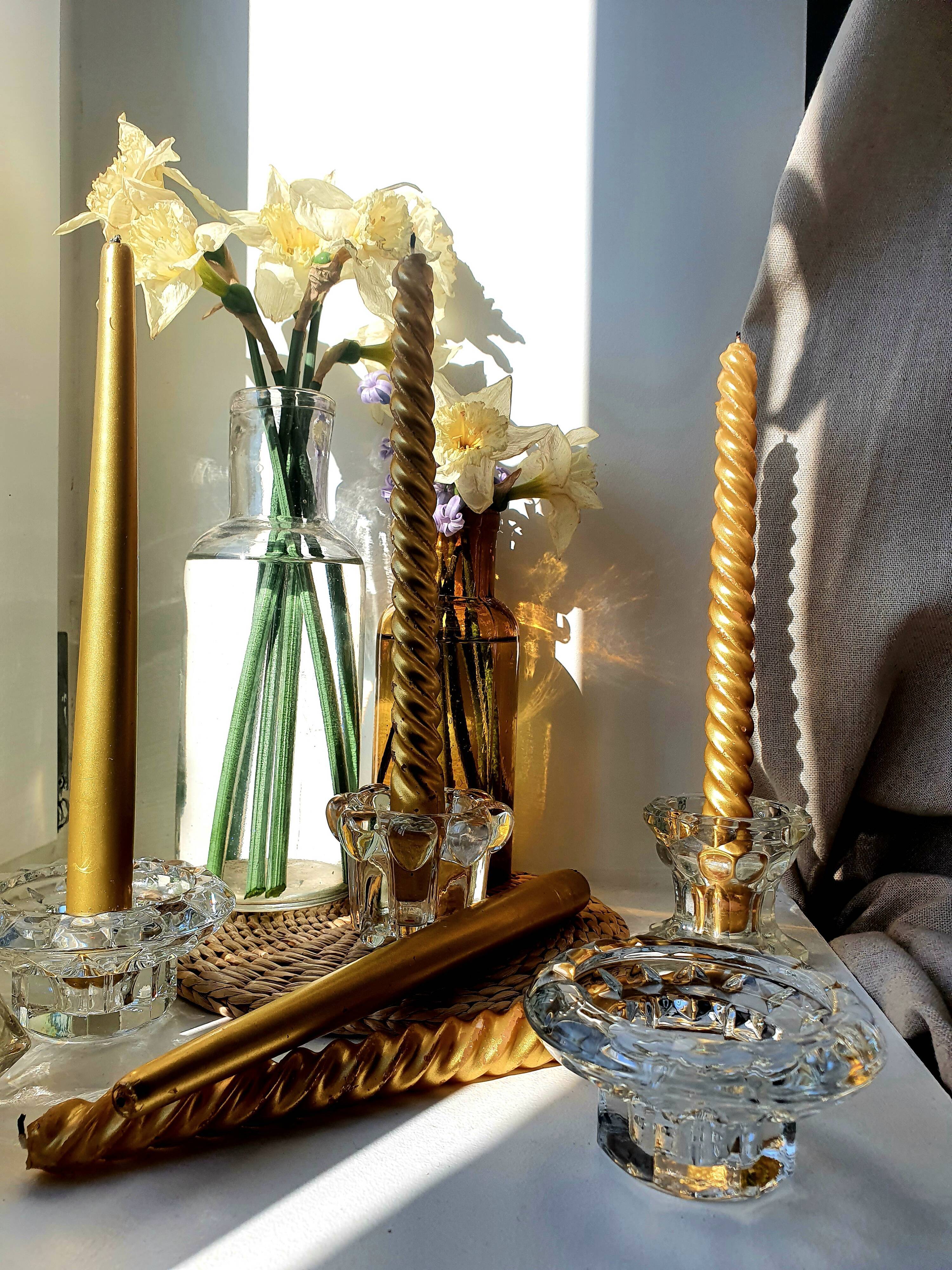 Glass candle holders