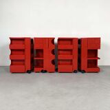 Boby Trolley rouge par Joe Colombo pour B-Line