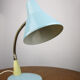 Adjustable Desk Lamp in Blue Painted Metal and Chrome-Plated Spiral Arm, 1970s