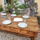 Large old farmhouse table 8 drawers