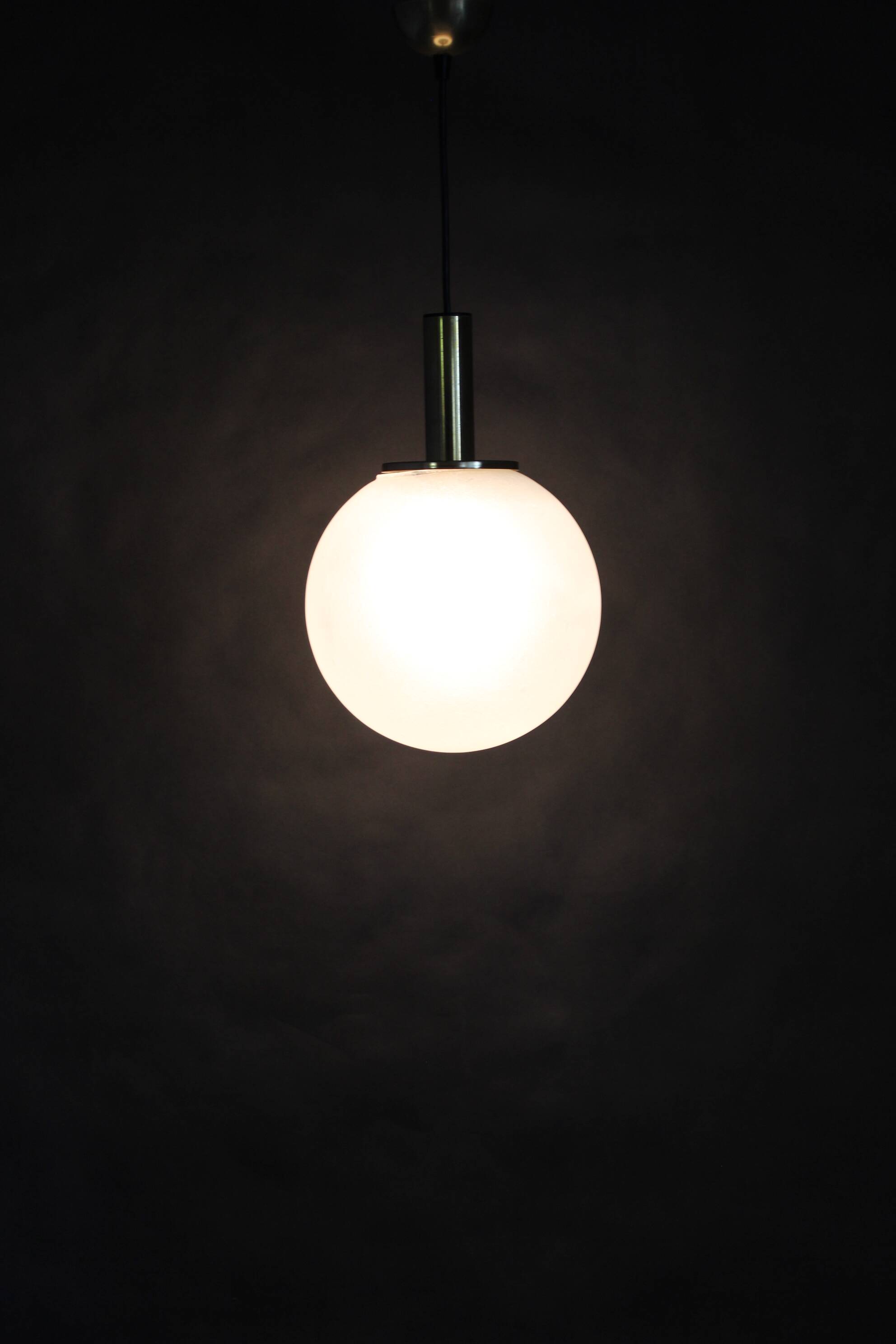 1970s Pendant Glass Light by Targetti , Italy
