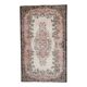 1970s Vintage Turkish Oushak Handmade Wool Cotton Pink Area Rug 173x293