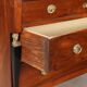 Commode ancienne en noyer 3 tiroirs, Italie XIXe siècle