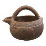 Pot with handle and pouring spout, terracotta