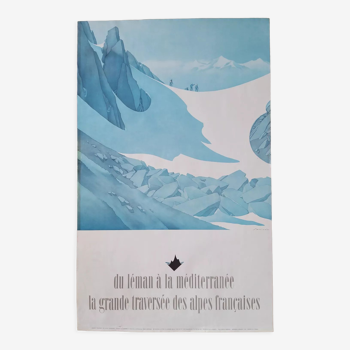 Affiche original poster Samivel "Grande traversée des Alpes" 1970