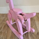 Old mini wooden rocking horse old rose original