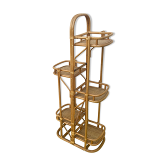 Rattan and bamboo plant rack from the 70s
