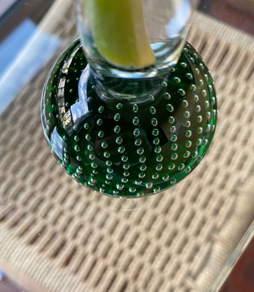 Soliflore vase on sulphide ball base