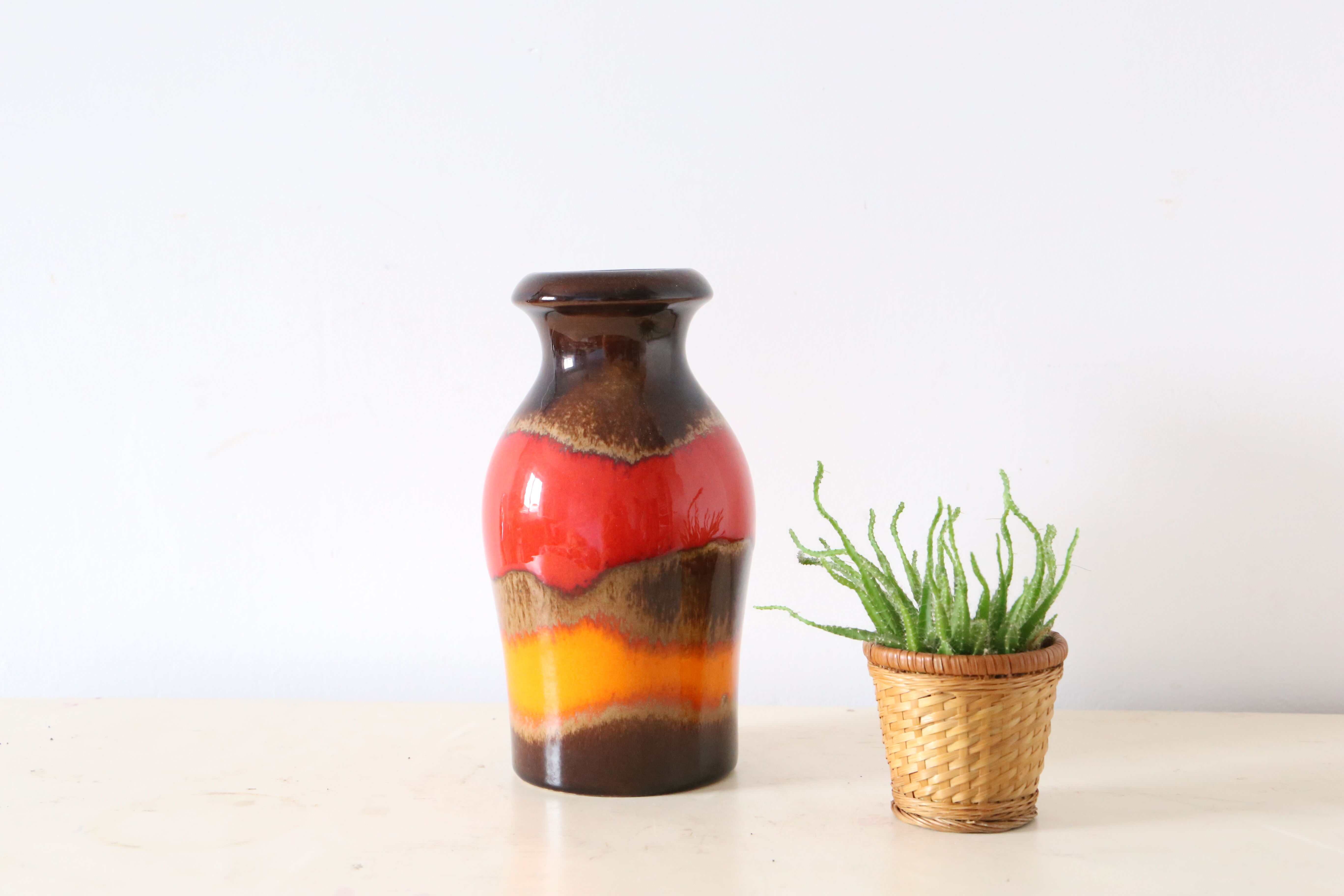 Vase en céramique allemande, Scheurich, west germany, 1960, vintage