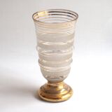 Vase verre et or années 1940