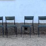 Series of 6 Industrial School Chairs - stackable