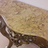 carved wood console