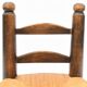 Chaise basse paillée, dite chaise de cheminée style brutaliste