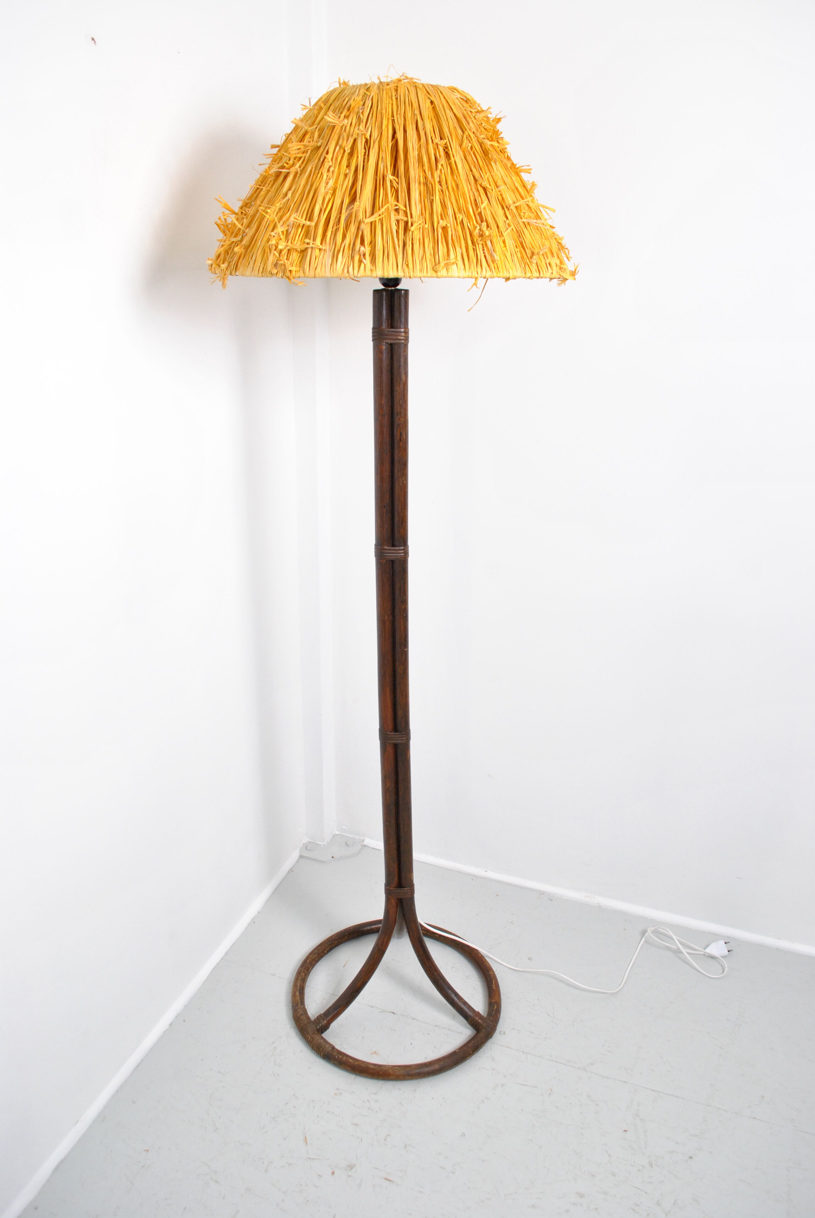 Rattan floor lamp 1970
