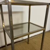 Chrome and smoked glass side table