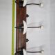 Bistro wall rack in porcelain, metal and wood, vintage