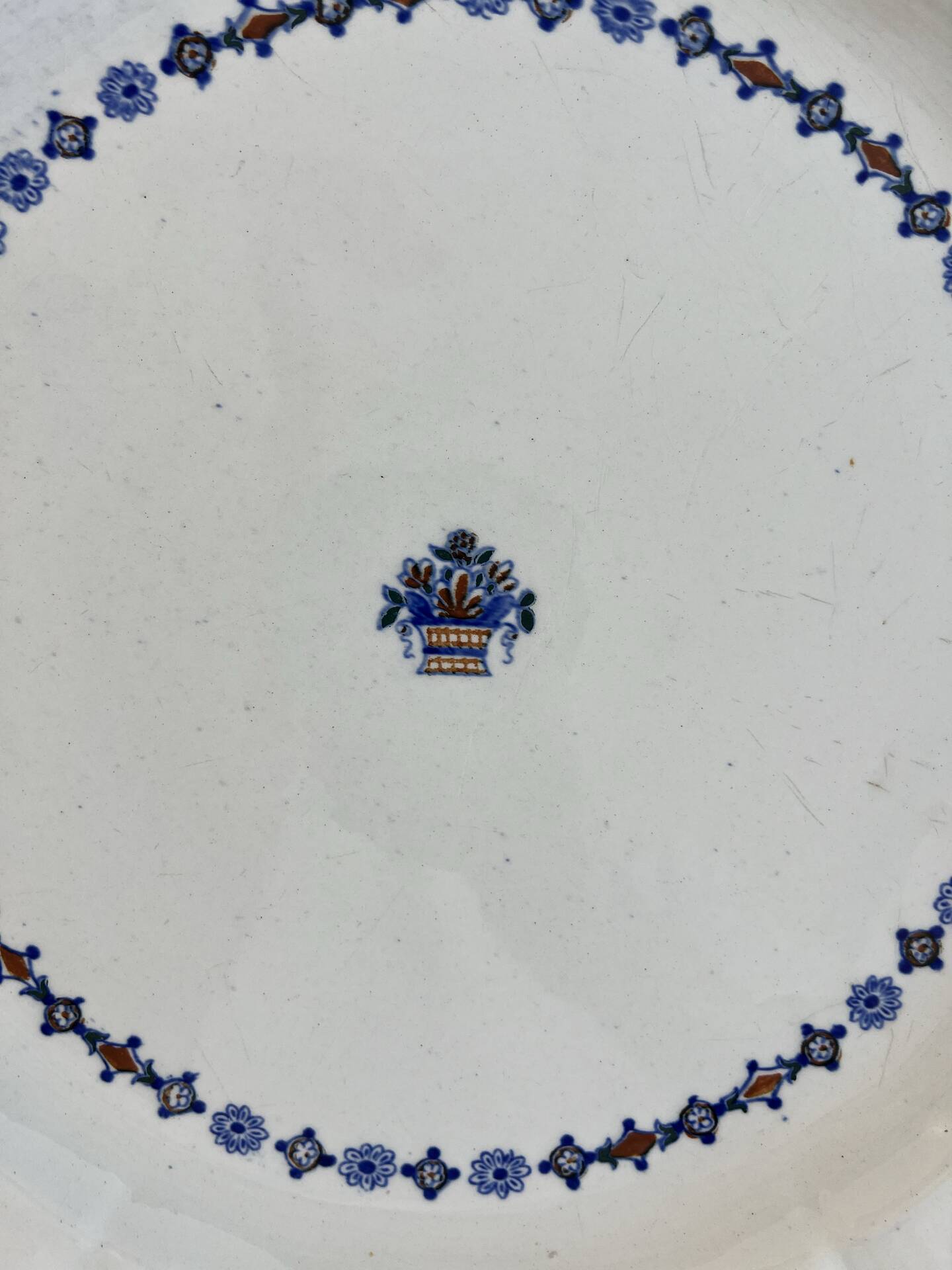 E Bourgeois, Rouen XVIII Collection, very large plate 41cm